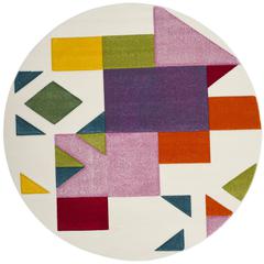 HOLLYWOOD, IVORY / ROSE, 6'-7" X 6'-7" Round, Area Rug, HLW702A-7R