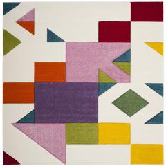 HOLLYWOOD, IVORY / ROSE, 6'-7" X 6'-7" Square, Area Rug, HLW702A-7SQ