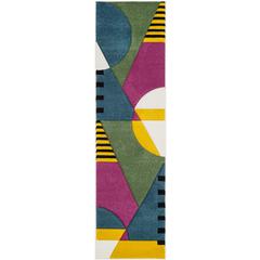 HOLLYWOOD, PEACOCK BLUE / FUCHSIA, 2'-3" X 10', Area Rug
