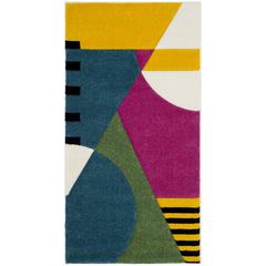 HOLLYWOOD, PEACOCK BLUE / FUCHSIA, 2'-7" X 5', Area Rug