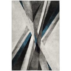 HOLLYWOOD, GREY / TEAL, 10'-6" X 14', Area Rug