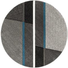HOLLYWOOD, GREY / TEAL, 6'-7" X 6'-7" Round, Area Rug, HLW711D-7R