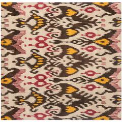IKAT, BEIGE / BROWN, 6' X 6' Square, Area Rug