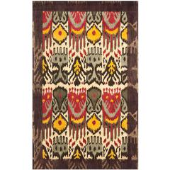 IKAT, CREME / BROWN, 5' X 8', Area Rug