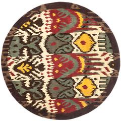 IKAT, CREME / BROWN, 6' X 6' Round, Area Rug