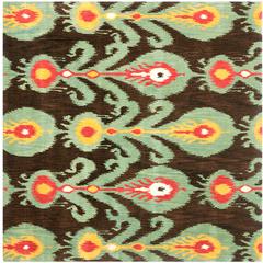 IKAT, CHARCOAL / BLUE, 6' X 6' Square, Area Rug, IKT219A-6SQ