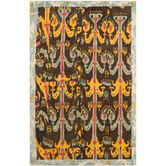 IKAT, CHARCOAL / BLUE, 5' X 8', Area Rug, IKT221A-5