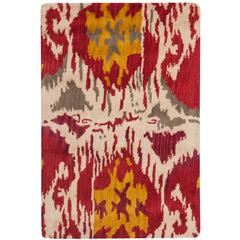 IKAT, IVORY / RED, 2' X 3', Area Rug