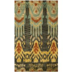 IKAT, OLIVE / GOLD, 3' X 5', Area Rug