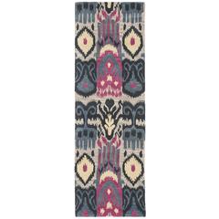 IKAT, BEIGE / BLUE, 2'-3" X 8', Area Rug