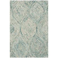 IKAT, IVORY / SEA BLUE, 2' X 3', Area Rug