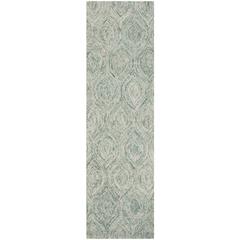 IKAT, IVORY / SEA BLUE, 2'-3" X 8', Area Rug
