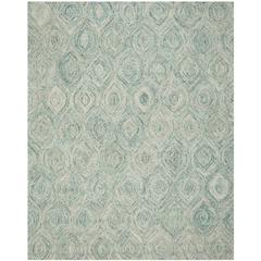 IKAT, IVORY / SEA BLUE, 8' X 10', Area Rug