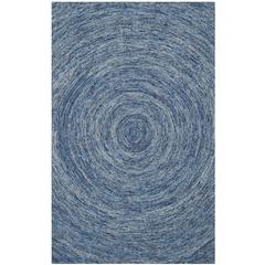 IKAT, DARK BLUE / MULTI, 5' X 8', Area Rug