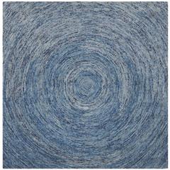 IKAT, DARK BLUE / MULTI, 6' X 6' Square, Area Rug