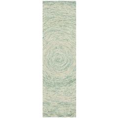 IKAT, IVORY / BLUE, 2'-3" X 8', Area Rug