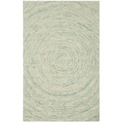 IKAT, IVORY / BLUE, 5' X 8', Area Rug
