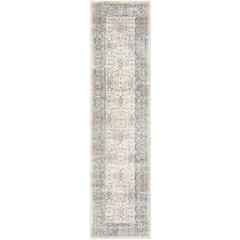 ILLUSION, CREAM / LIGHT BLUE, 2'-3" X 8', Area Rug