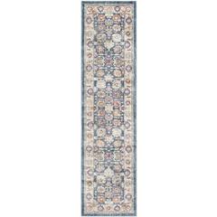 ILLUSION, BLUE / CREME, 2'-3" X 8', Area Rug