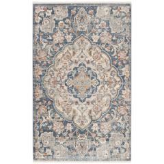 ILLUSION, CREAM / BLUE, 3' X 5', Area Rug