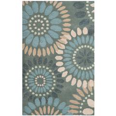 JARDIN, GREY / BLUE, 2'-6" X 4', Area Rug