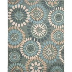 JARDIN, GREY / BLUE, 8' X 10', Area Rug