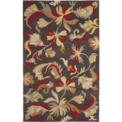 JARDIN, DARK GREY / MULTI, 5' X 8', Area Rug