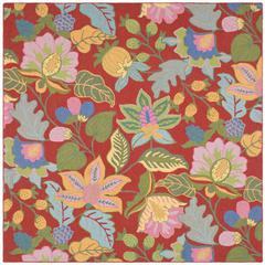 JARDIN, RED / MULTI, 6' X 6' Square, Area Rug