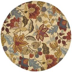 JARDIN, BEIGE / MULTI, 6' X 6' Round, Area Rug