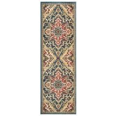 KASHAN, BLUE / BEIGE, 2'-6" X 8', Area Rug