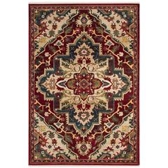 KASHAN, RED / BEIGE, 3'-3" X 4'-10", Area Rug
