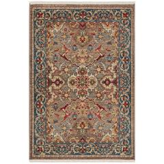 KASHAN, TAUPE / BLUE, 3'-3" X 4'-10", Area Rug
