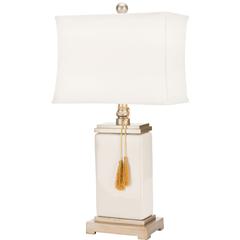 AMILIANA CREAM GLAZED 32-INCH H TASSEL LAMP