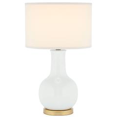 WHITE 27.5-INCH H CERAMIC PARIS LAMP