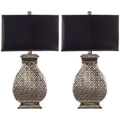 MALAGA 29-INCH H SILVER TABLE LAMP