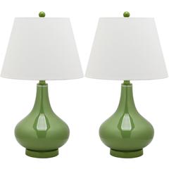 AMY 24-INCH H GOURD GLASS LAMP, LIT4087G-SET2