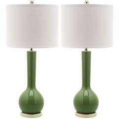 MAE 30.5-INCH H LONG NECK CERAMIC TABLE LAMP, LIT4091G-SET2