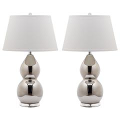 JILL 26.5-INCH H DOUBLE- GOURD CERAMIC LAMP, LIT4093M-SET2
