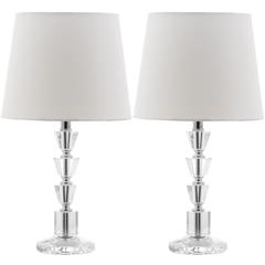 HARLOW 16-INCH H TIERED CRYSTAL DARK GREY LAMP, LIT4125C-SET2