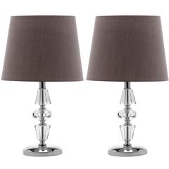 CRESCENDO 16-INCH H TIERED CRYSTAL LAMP, LIT4127B-SET2