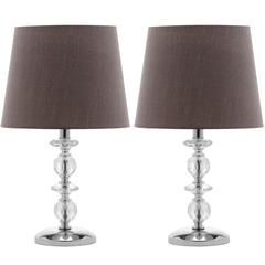 DERRY 15-INCH H STACKED CRYSTAL DARK GREY LAMP, LIT4130B-SET2