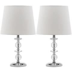 DERRY 15-INCH H STACKED CRYSTAL DARK GREY LAMP, LIT4130C-SET2