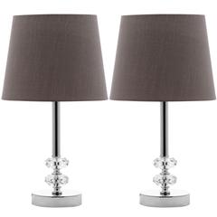 ASHFORD 16-INCH H CRYSTAL DARK GREY LAMP, LIT4131B-SET2