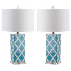 GARDEN 27-INCH H LATTICE TABLE LAMP, LIT4134B-SET2