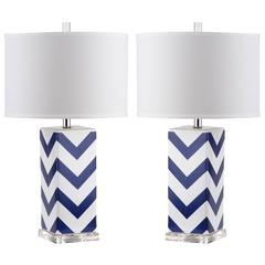 CHEVRON 27-INCH H STRIPE TABLE LAMP, LIT4136A-SET2