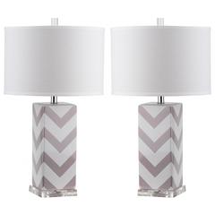 CHEVRON 27-INCH H STRIPE TABLE LAMP, LIT4136C-SET2