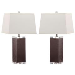 DECO 27-INCH H LEATHER TABLE LAMP, LIT4143D-SET2