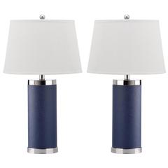 LEATHER 25-INCH H COLUMN TABLE LAMP, LIT4144A-SET2