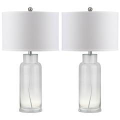 BOTTLE 29-INCH H GLASS TABLE LAMP, LIT4157B-SET2