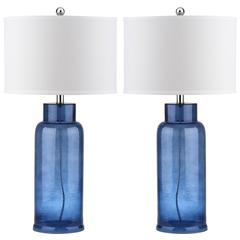 BOTTLE 29-INCH H GLASS TABLE LAMP, LIT4157C-SET2